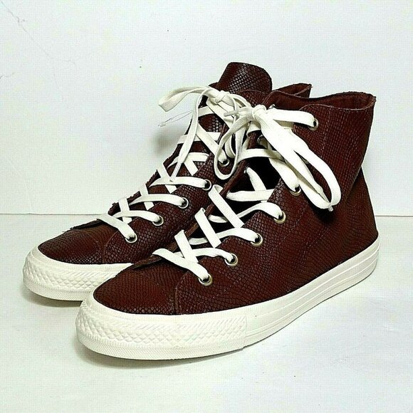 NWOT Converse Chuck Taylor Gemma Exotics high top shoes brown 8 faux snake skin